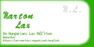 marton lax business card